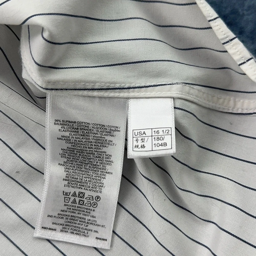 Brooks Brothers Regent Fit Striped Supima Cotton‎ Non-Iron Dress Shirt 16.5 33